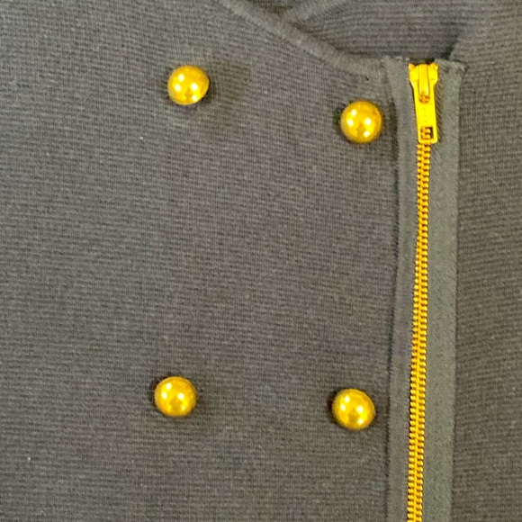 Ann Taylor Sweater Women's Size L Navy with Gold Buttons Military-Inspired - Picture 4 of 10